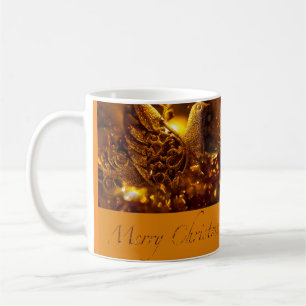 Goldene Taube traditionelle Weihnachtsbaumszene Kaffeetasse