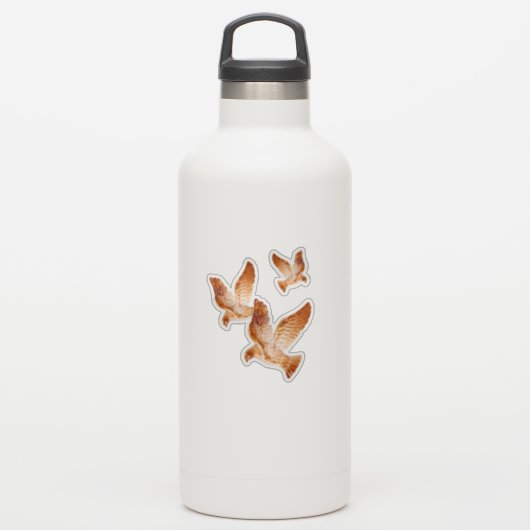 Goldene Tauben Aufkleber (Wassserflasche)