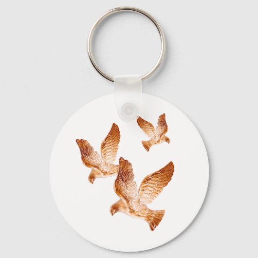 Goldene Tauben Schlüsselanhänger (Vorderseite)