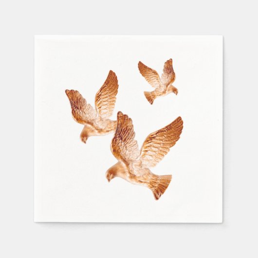 Goldene Tauben Serviette (Vorderseite)