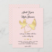 Goldene Tauben und Schwäne, eine Hochzeit des Gold Einladung (Vorne/Hinten)