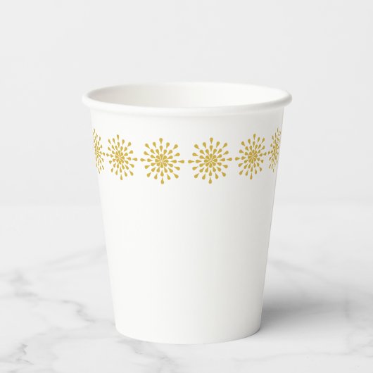 Goldene Teardrops Pappbecher (Rückseite)
