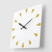 Goldene Teardrops Quadratische Wanduhr (Winkel)