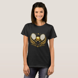 Goldene Tennisschläger Royal Champion Wappen T-Shirt