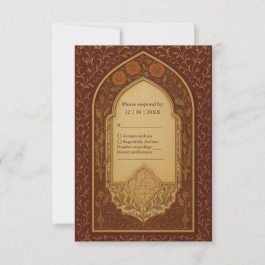 Goldene Terrakotta Albergo San Giorgio RSVP Karte (Vorderseite)