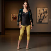 goldene Textur Capri Leggings