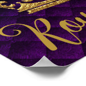 Goldene Textur Crown Lila Royalty Lugano Festival Poster (Ecke)