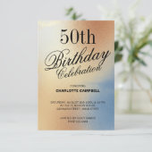 Goldene Textur Geburtstag Einladung (Stehend Vorderseite)