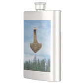 Goldene Thammer-Bäume Edelstahlflasche Flachmann (Links)