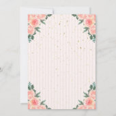 Goldene Tiara Confetti-Rose, gestreift Süß 16 Einladung (Rückseite)