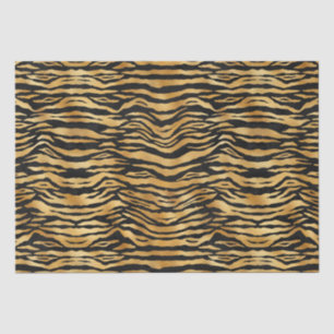 Goldene Tigerstreifen   Kühnes Wildtiermuster Seidenpapier