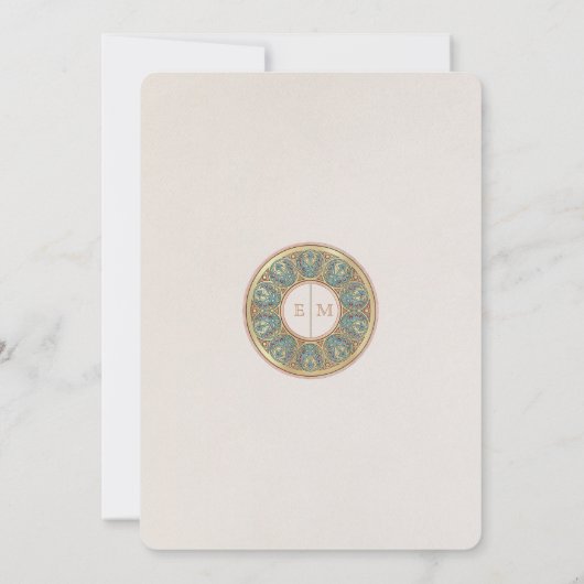 Goldene Tischnummern Vintag Jugendstil Hochzeit (Rückseite)