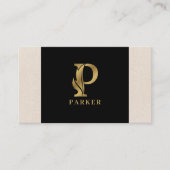 Goldene Töne Buchstaben O Blumendekoration Visitenkarte (Vorderseite)