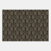 Goldene Töne Elefantenkopf Art Déco Muster Geschenkpapier Set (Vorderseite 2)