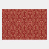 Goldene Töne Elefantenkopf Art Déco Muster Geschenkpapier Set (Vorderseite)