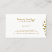 Goldene Töne flatternde Vögel Inspiration Design Visitenkarte (Rückseite)