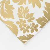 Goldene Töne florale Damaskus über weißem Hintergr Fleecedecke (Ecke)
