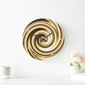 Goldene Töne Weichfokus Spirale SwirbelIllusion Große Wanduhr (Zuhause)