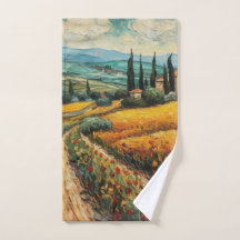 Goldene Toskana-Wildblumen-Landschaft