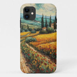 Goldene Toskana-Wildblumen-Landschaft Case-Mate iPhone Hülle