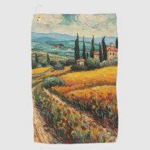 Goldene Toskana-Wildblumen-Landschaft