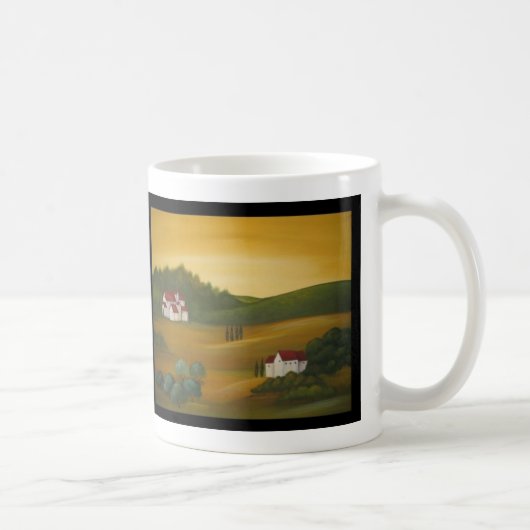Goldene toskanische Landschaft Kaffeetasse (Rechts)