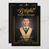 Goldene Touch Brighert deine Zukunft. Einladung (Vorne/Hinten)