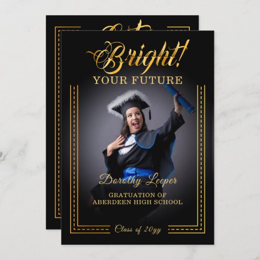 Goldene Touch Brighert deine Zukunft. Einladung (Vorne/Hinten)