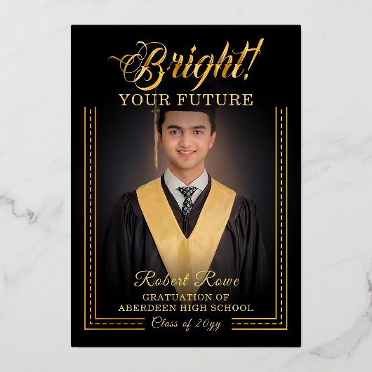 Goldene Touch Brighert deine Zukunft. Folieneinladung (Vorderseite)