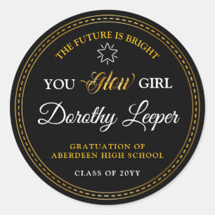 Goldene Touch Brighert deine Zukunft. Runder Aufkleber