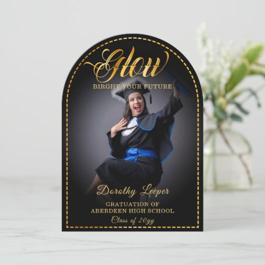 Goldene Touch Erleuchtet eure Zukunft. Einladung (Stehend Vorderseite)