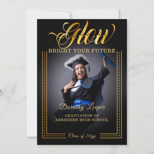 Goldene Touch Glow your future Einladung (Vorderseite)