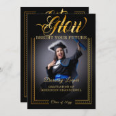 Goldene Touch Glow your future Einladung (Vorne/Hinten)