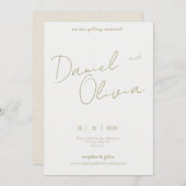 Goldene Touch: Minimalistisch in Weiß, Schwarz und Einladung (Vorne/Hinten)