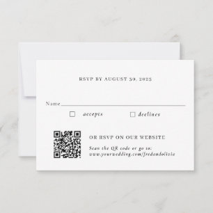 Goldene traditionelle und QR-Code-Hochzeits-RSVP  RSVP Karte