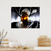 Goldene Tränen Abstraktes Poster (Küche)