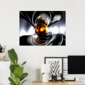 Goldene Tränen Abstraktes Poster (Heimbüro)