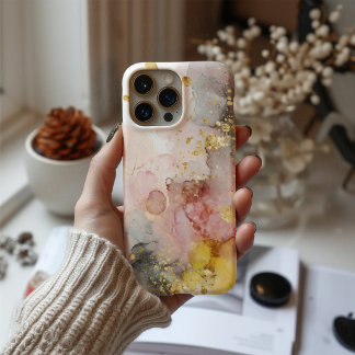 Goldene Träumerei – Abstrakte Aquarell- und Gold-H iPhone 16 Hülle