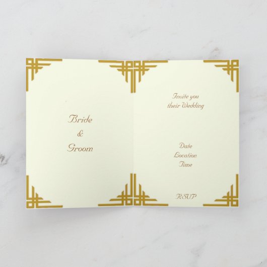 Goldene Traumhochzeit Einladungskarte (Innenseite)