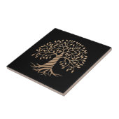 Goldene Tree of Life Black Background Grafische Ku Fliese (Seite)