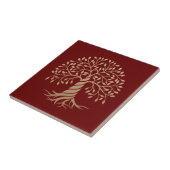 Goldene Tree of Life Roter Hintergrund Grafische K Fliese (Seite)