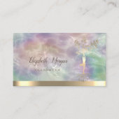 Goldene Tree Silhouette Holographische Perle Visitenkarte (Vorderseite)