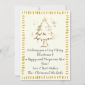 Goldene Treppe Saison Foto Weihnachtswohnung Karte (Rückseite)