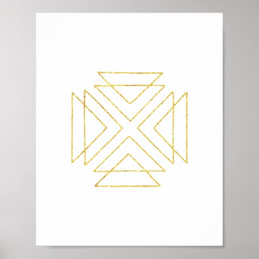 Goldene Tribale Geometrische Wandkunst Poster (Vorne)