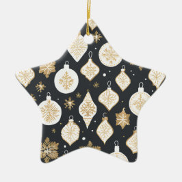 Goldene Troddel Design schwarzer Hintergrund Keramik Ornament