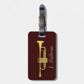Goldene Trompete-Musik-Thema Gepäckanhänger (Rückseite vertikal)