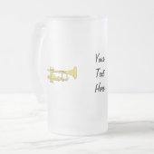 Goldene Trompete-Musik-Thema Mattglas Bierglas (Vorderseite Links)
