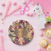 Goldene Tropen auf Hawaii Elegante Vintag Moderne Pappteller (Party)