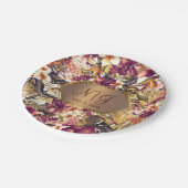 Goldene Tropen auf Hawaii Elegante Vintag Moderne Pappteller (Schrägansicht)