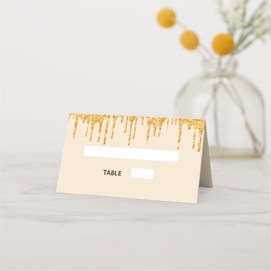 Goldene Tropfen zum 70. Geburtstag Platzkarte (Rückseite)